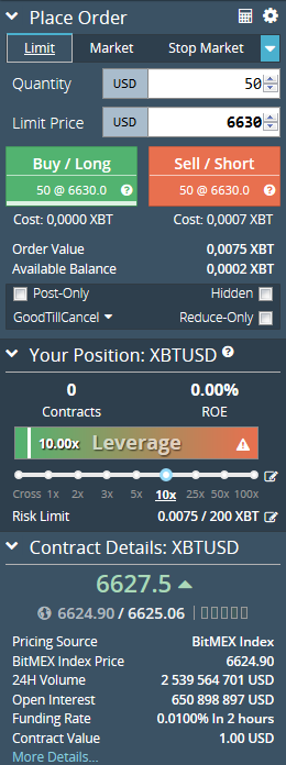 trade-bitmex-ouvrir-position