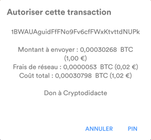 Autoriser la transaction