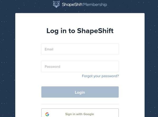 Connexion à ShapeShift 2