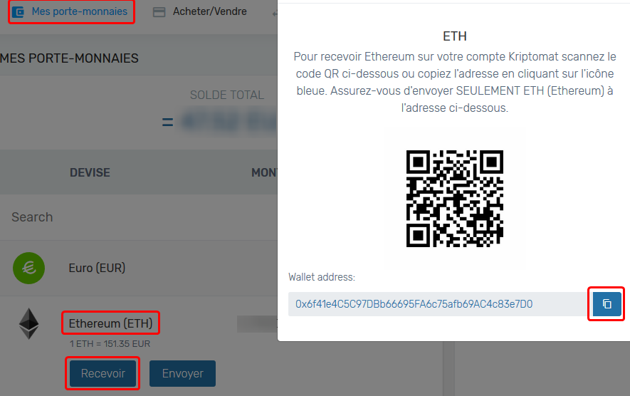 adresse ethereum sur kriptomat