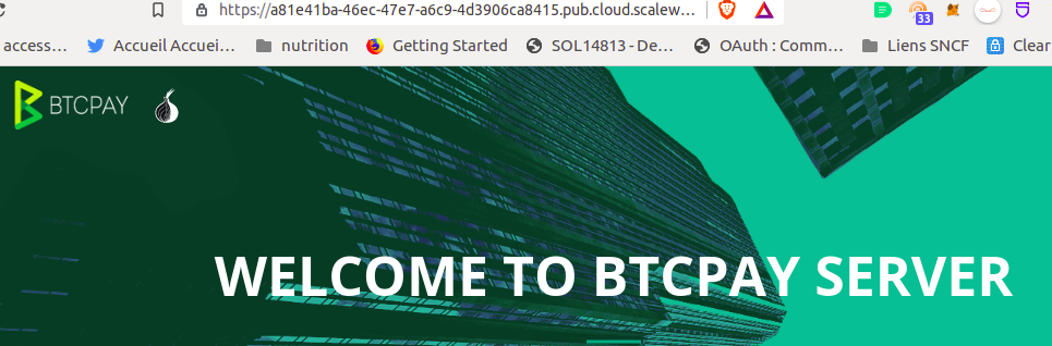 interface de btcpay server