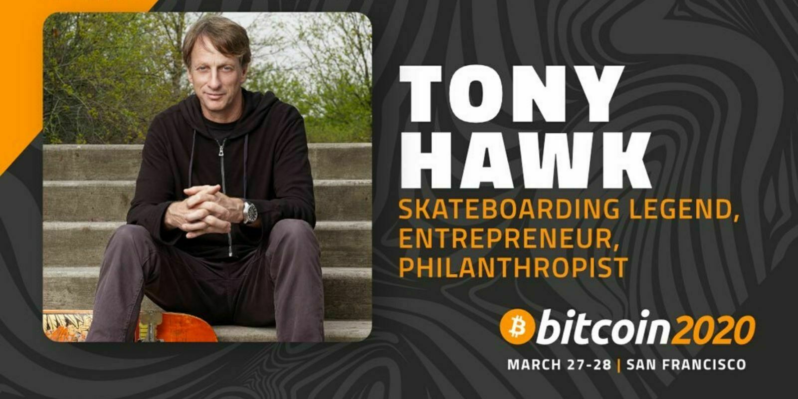 Tony Hawk interviendra lors de la conférence Bitcoin 2020