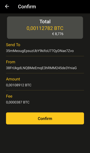 CoolBitX CoolWallet S confirmer envoi transaction btc bitcoin