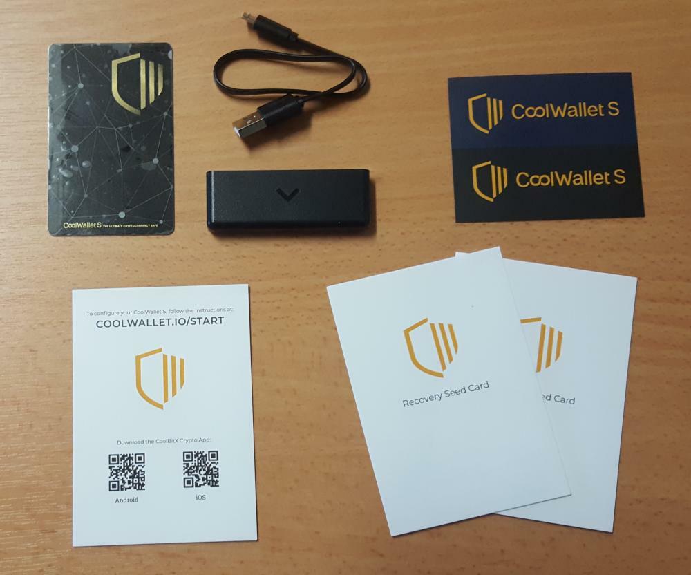 CoolBitX CoolWallet S contenu éléments