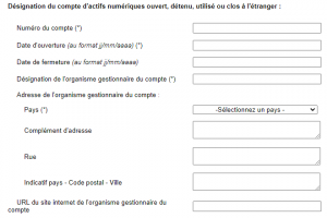 Formulaire n°3916-bis : liste des adresses des plateformes d'échange