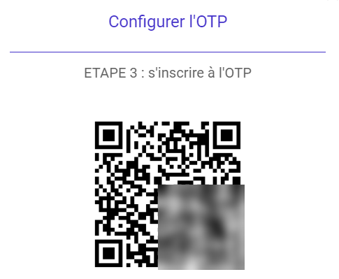 QR code pour configurer le 2FA