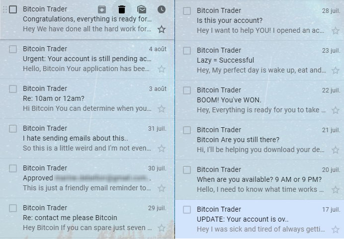 Bitcoin Trader arnaque emails