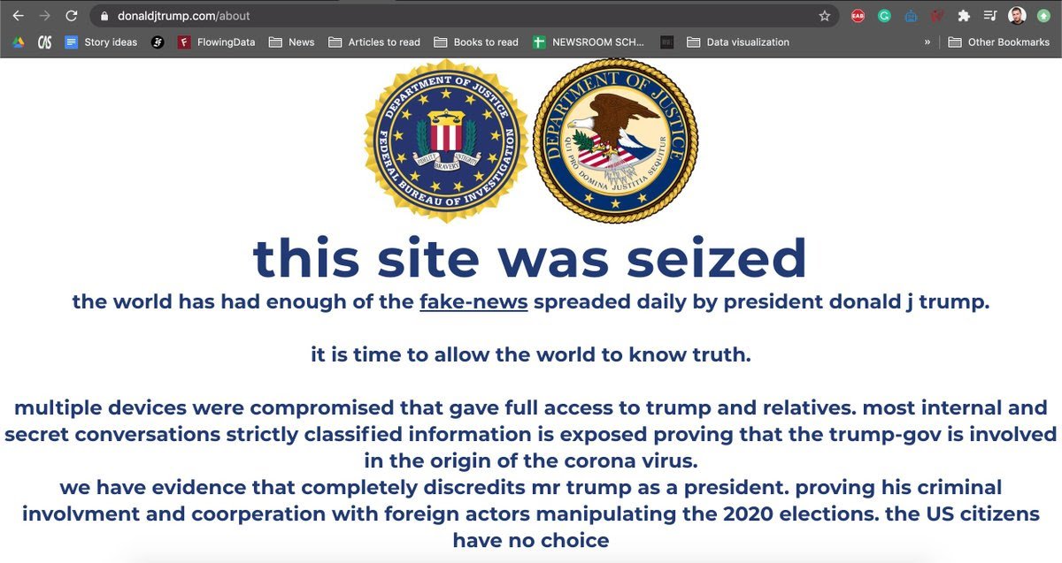 Donald Trump site de campagné hacké