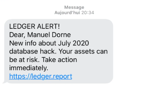 Ledger SMS Phishing