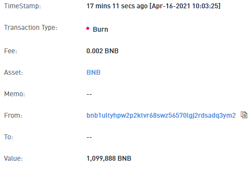 Burn BNB Binance