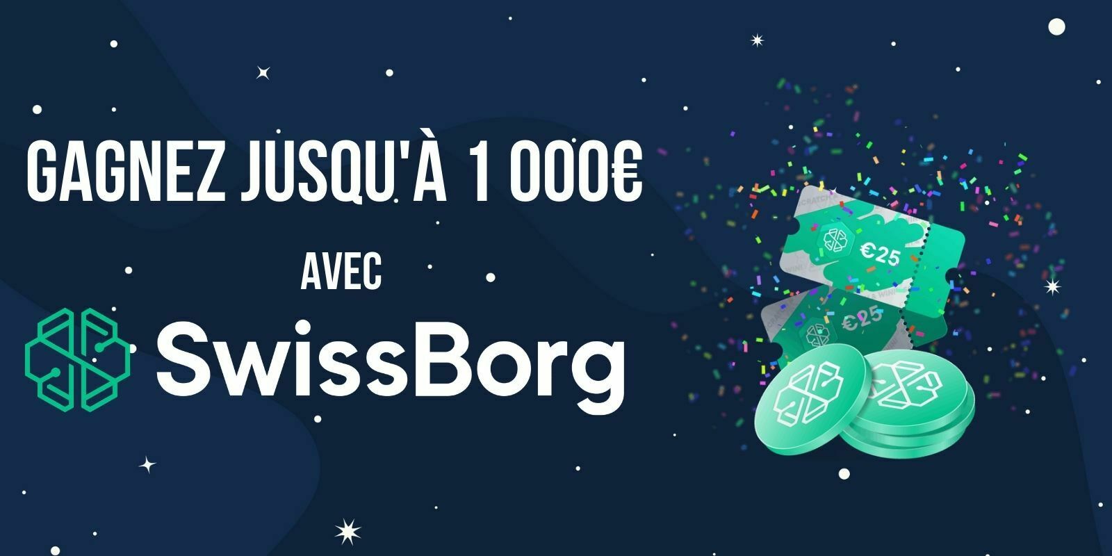SwissBorg double son bonus de bienvenue, et vous fait gagner jusqu'à 1 000€ en CHSB