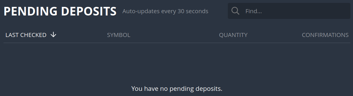 Pending Deposit Bittrex