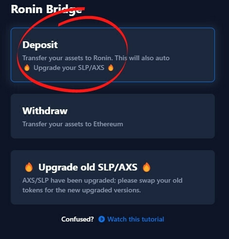 Deposit Ronin