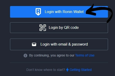 Login ronin wallet