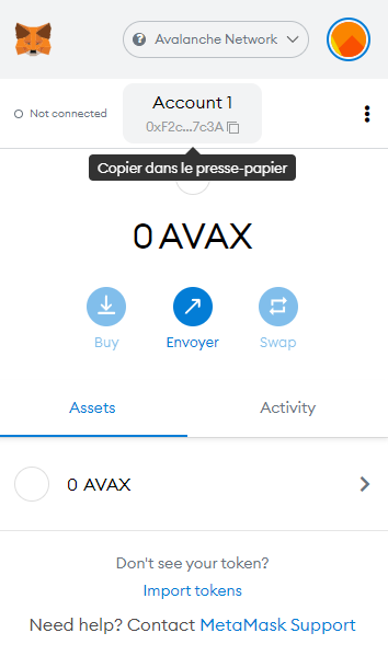 presse-papiers metamask