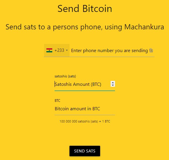 Envoi Bitcoin Machankura