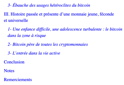 Sommaire livre Bitcoin la monnaie acéphale partie 2
