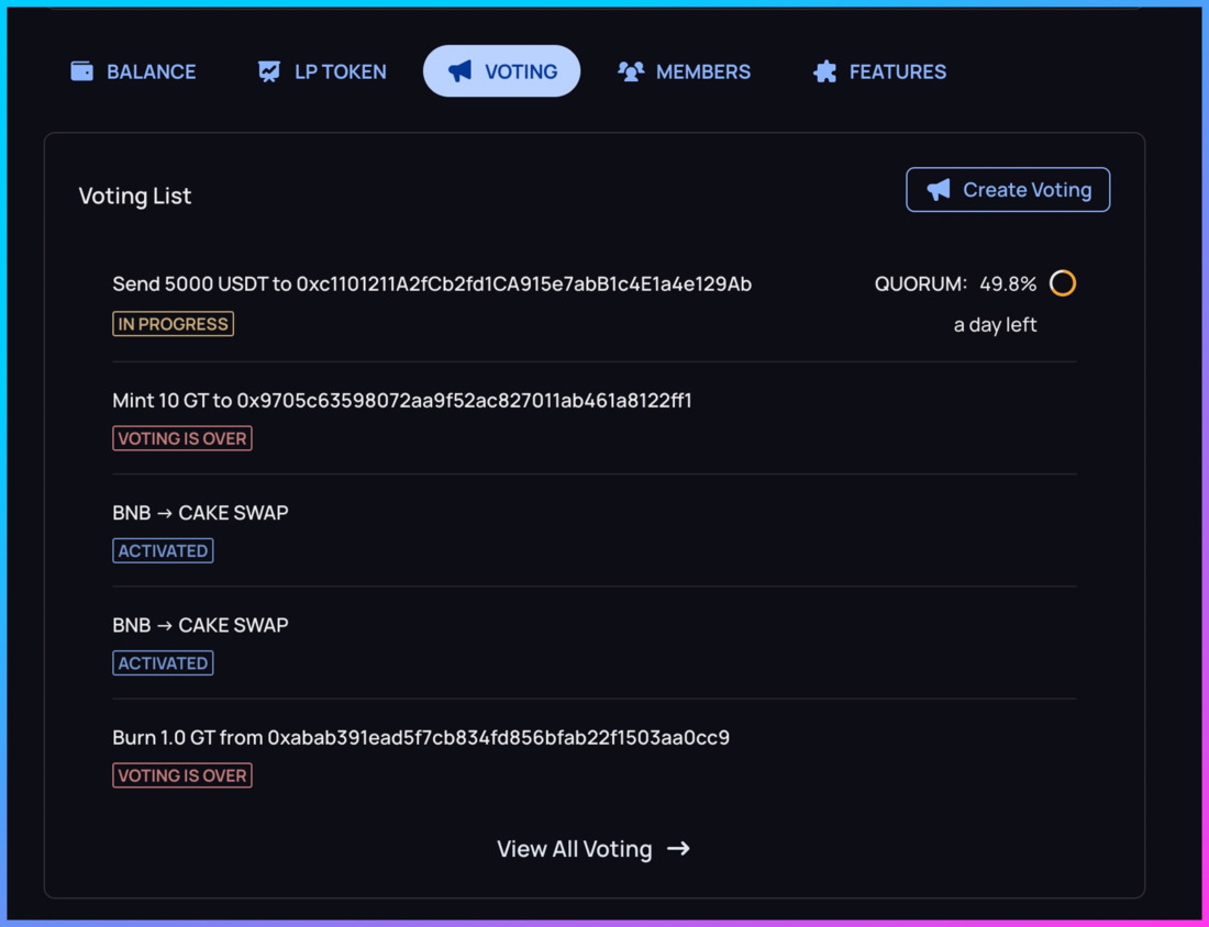 Interface de vote XDAO