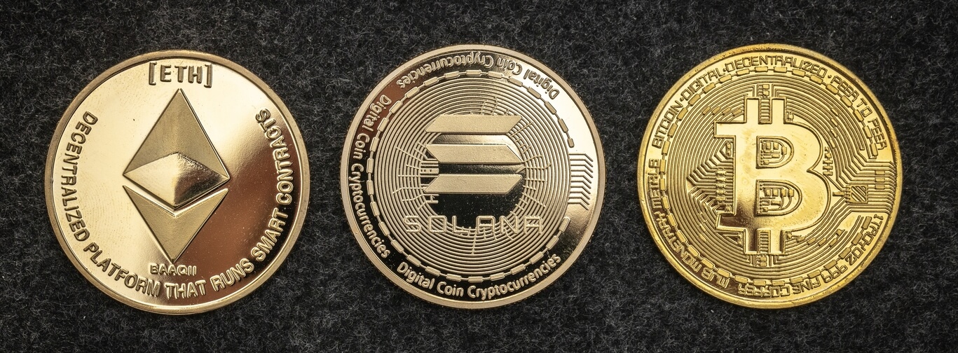 Solana Bitcoin Ether Physical Coin