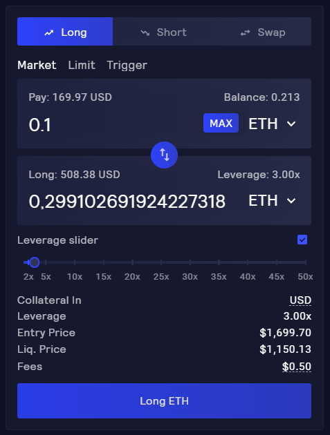 Long ETH GMX