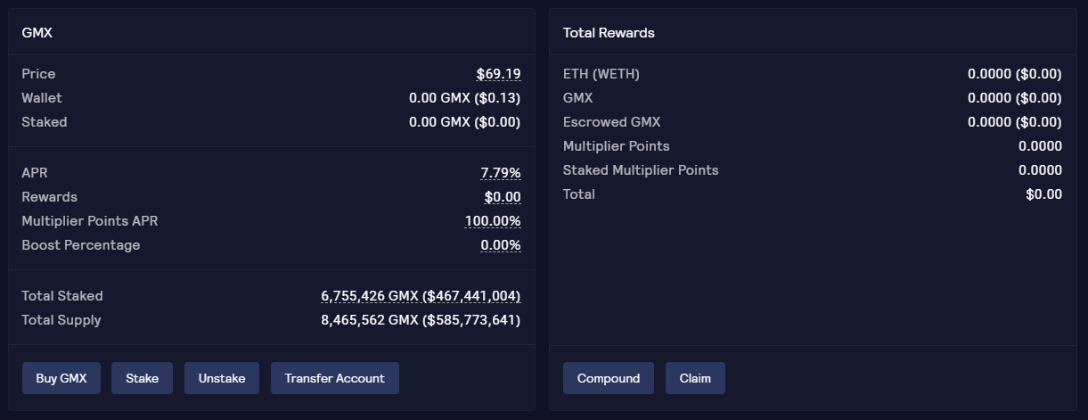 Staking GMX