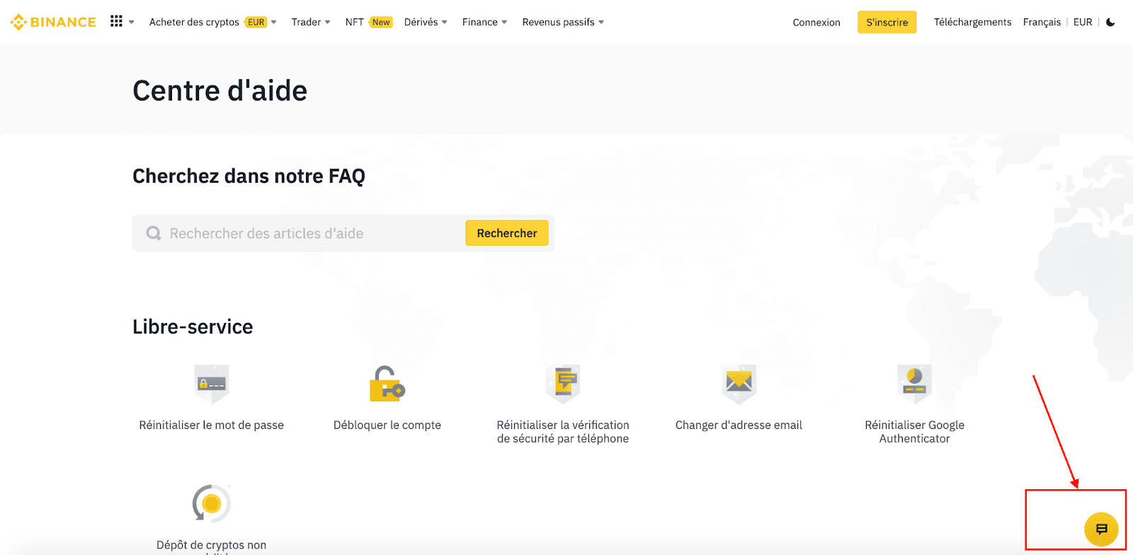 Centre Aide Binance