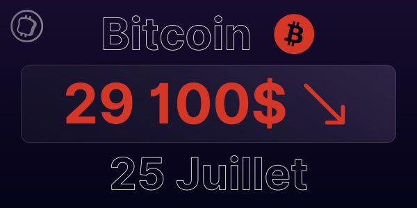 Bitcoin à 29 100 $ le 25 juillet 2023 – La correction se poursuit pour le BTC