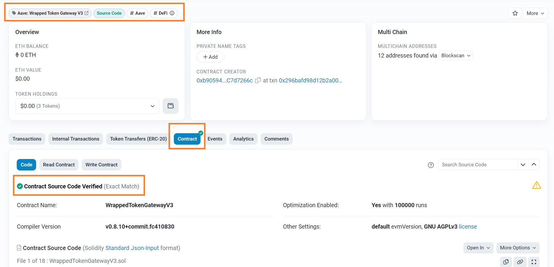 Vérification d'un smart contract sur Etherscan