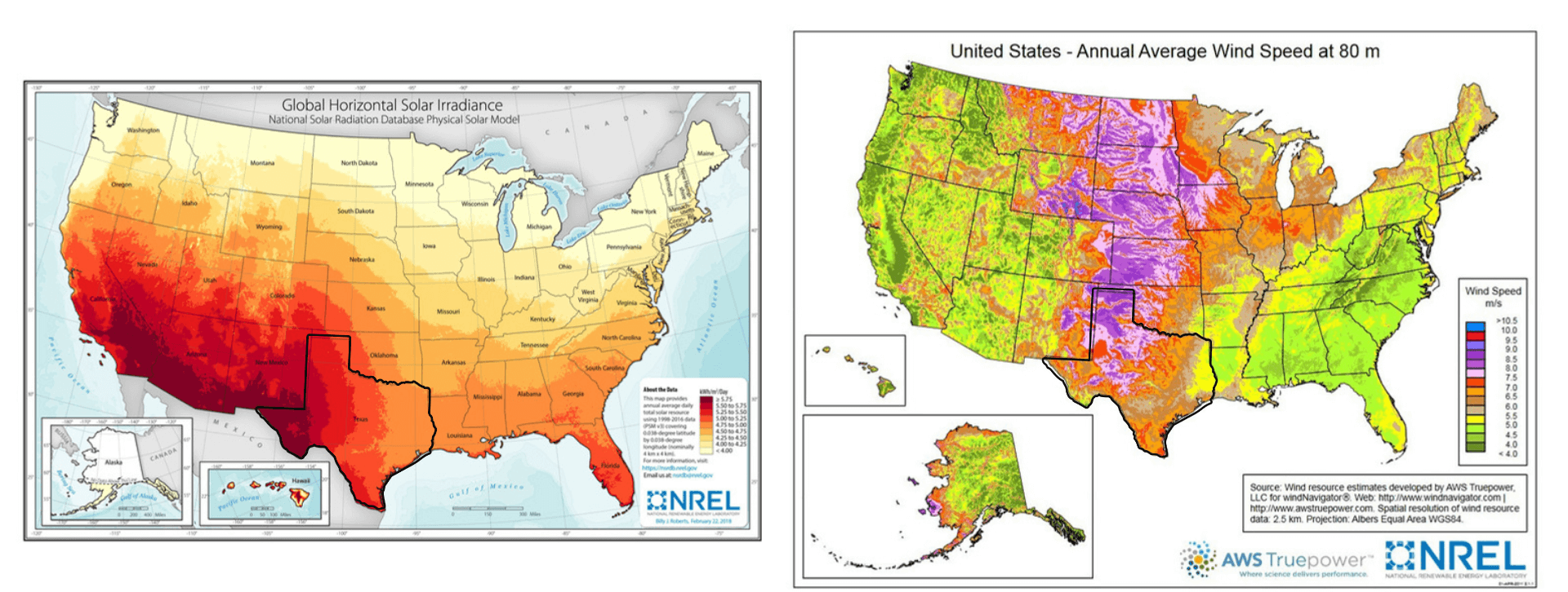 Ressources Solaire Éolienne États-Unis