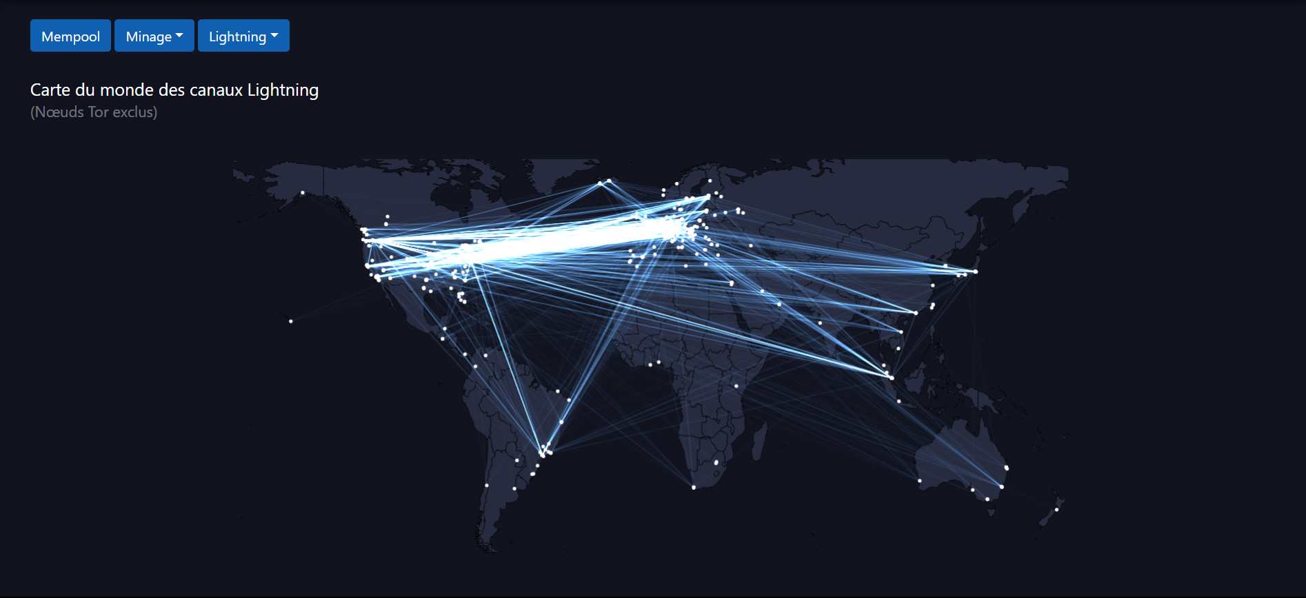 Map node LN BTC