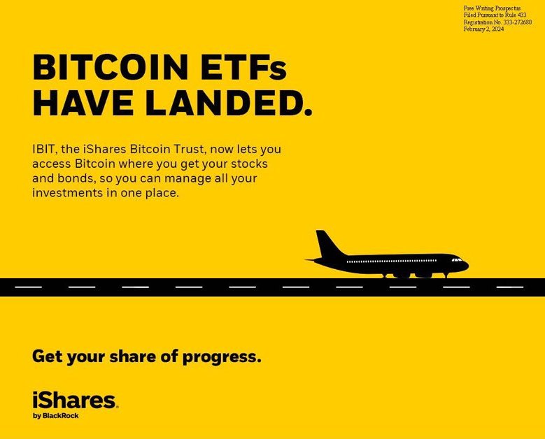 Publicité de BlacRock pour son ETF Bitcoin