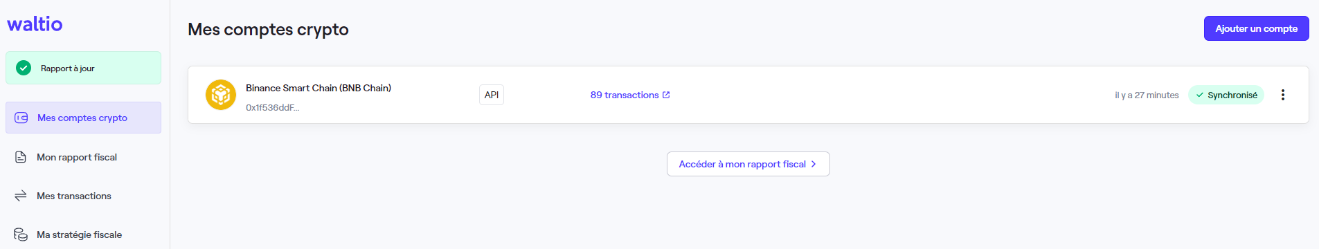 Mes Comptes Crypto Waltio
