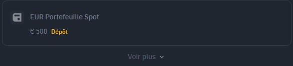 EUR Portefeuille Spot Binance