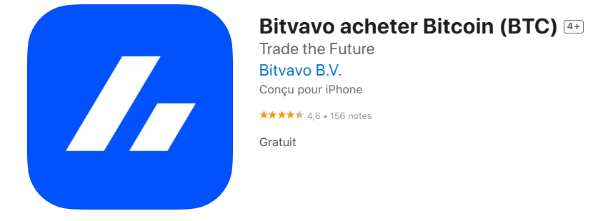Note de l'application Bitvavo sur l'App Store