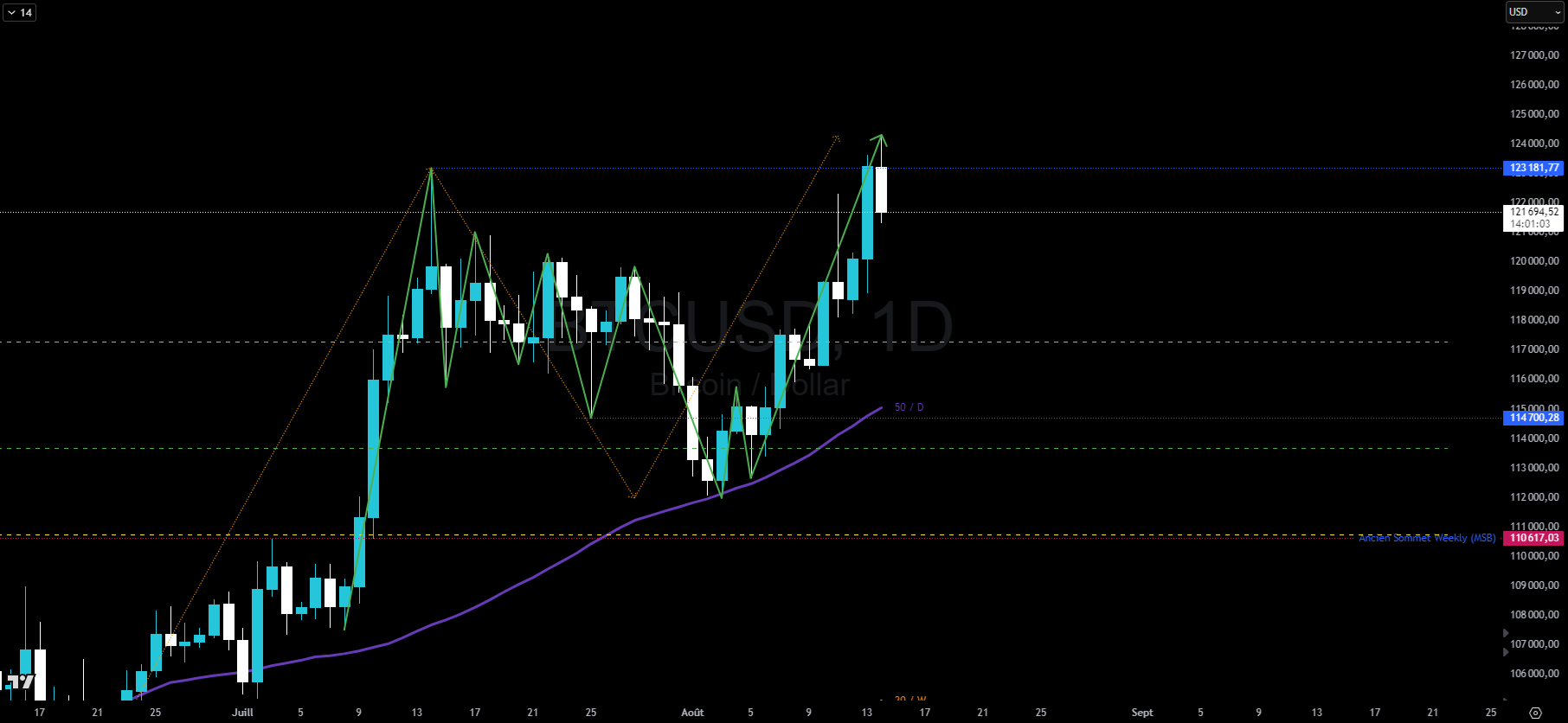 Bitcoin en journalier Bitcoin en journalier