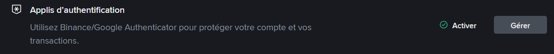 Activation 2FA Binance