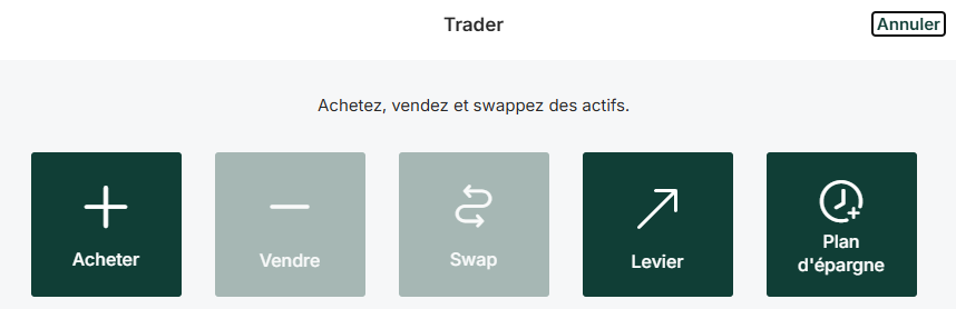 Bouton Levier Bitpanda