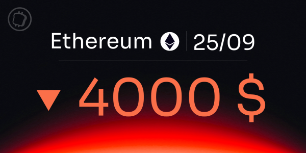 Ethereum, faut-il s’inquiéter du repli sous 4 000 dollars ? Analyse technique de l’Ether du 25 septembre 2025