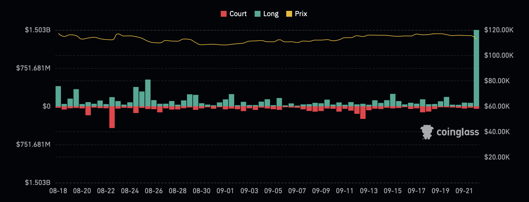 1,7 milliard de dollars de liquidations sur les dernières 24 heures 1,7 milliard de dollars de liquidations sur les dernières 24 heures