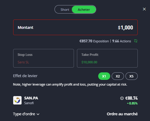 Acheter Action Sanofi sur eToro