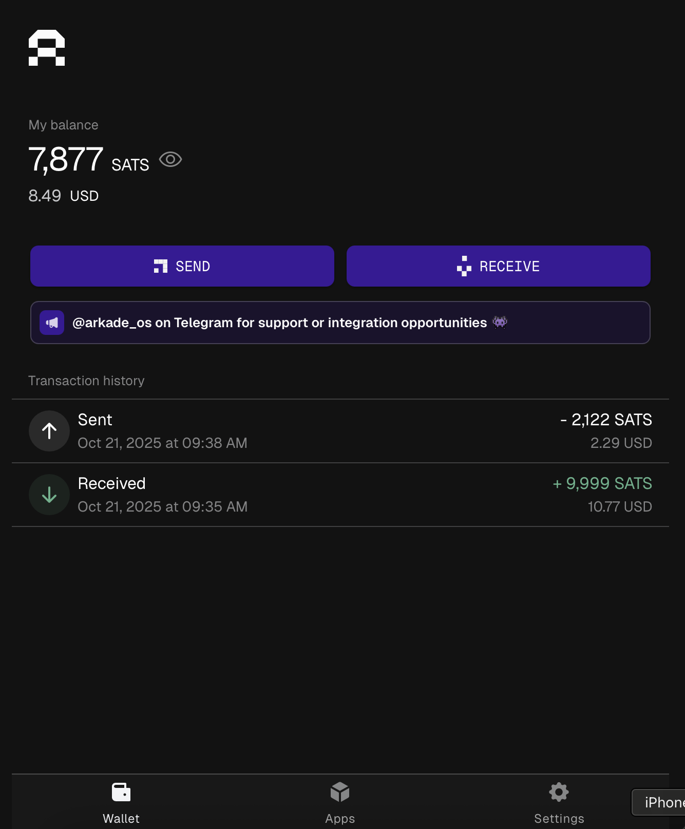 arkade-wallet-transactions