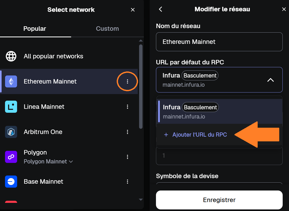 Modifier une adresse RPC sur MetaMask Modifier une adresse RPC sur MetaMask