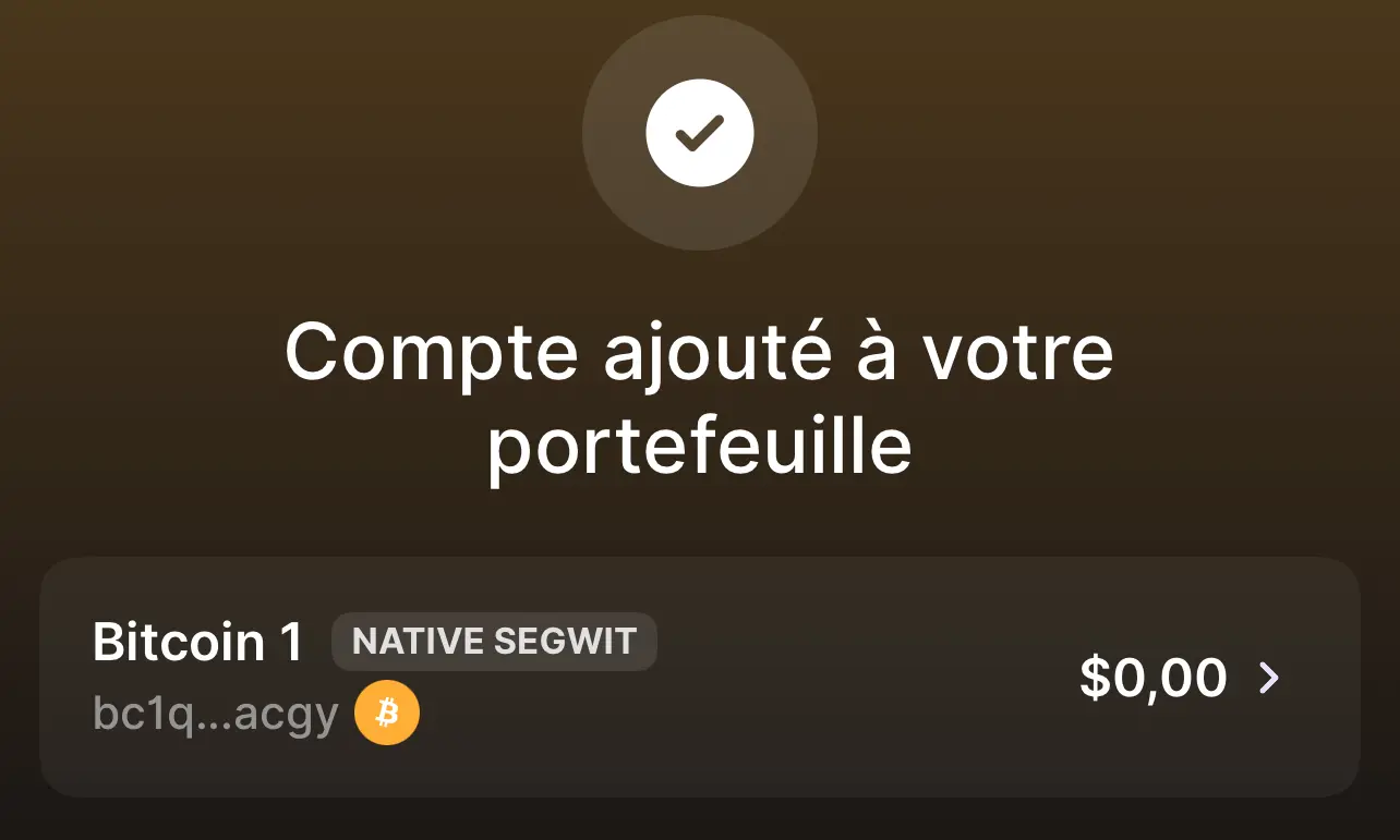 Ajout du portefeuille Bitcoin à Ledger Wallet