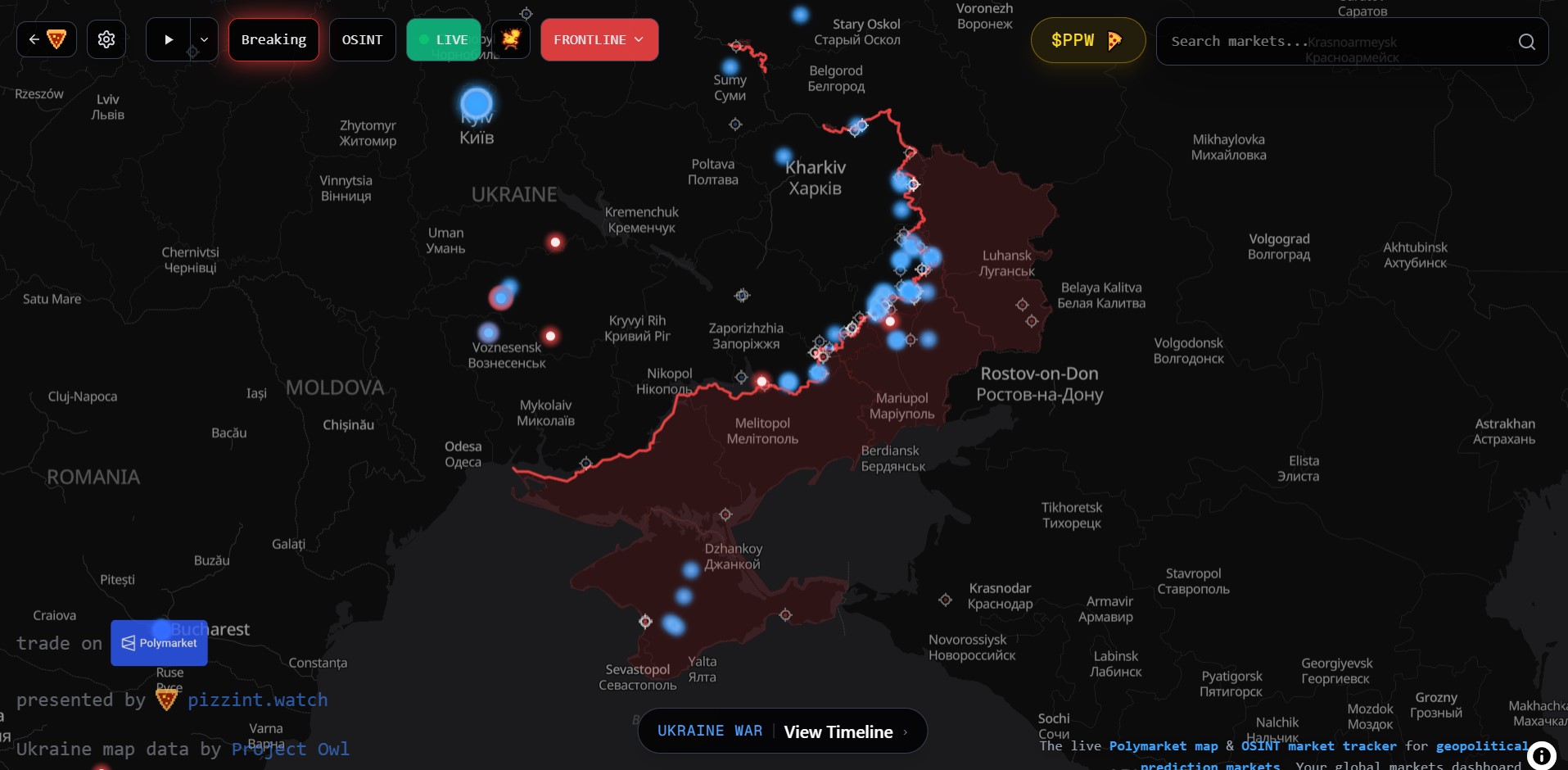 Aperçu de paris liés à la guerre en Ukraine sur Polymarket
