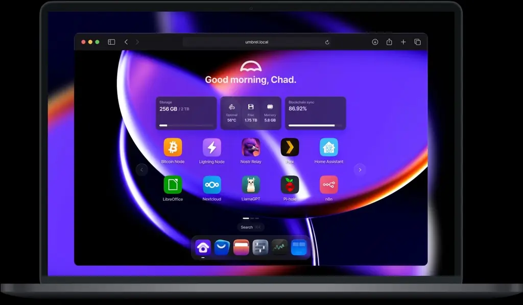 Interface Umbrel Home