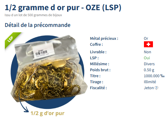 Fraction Or Pur AuCOFFRE.com