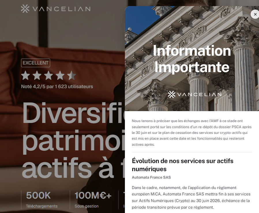vancelian arrêt services